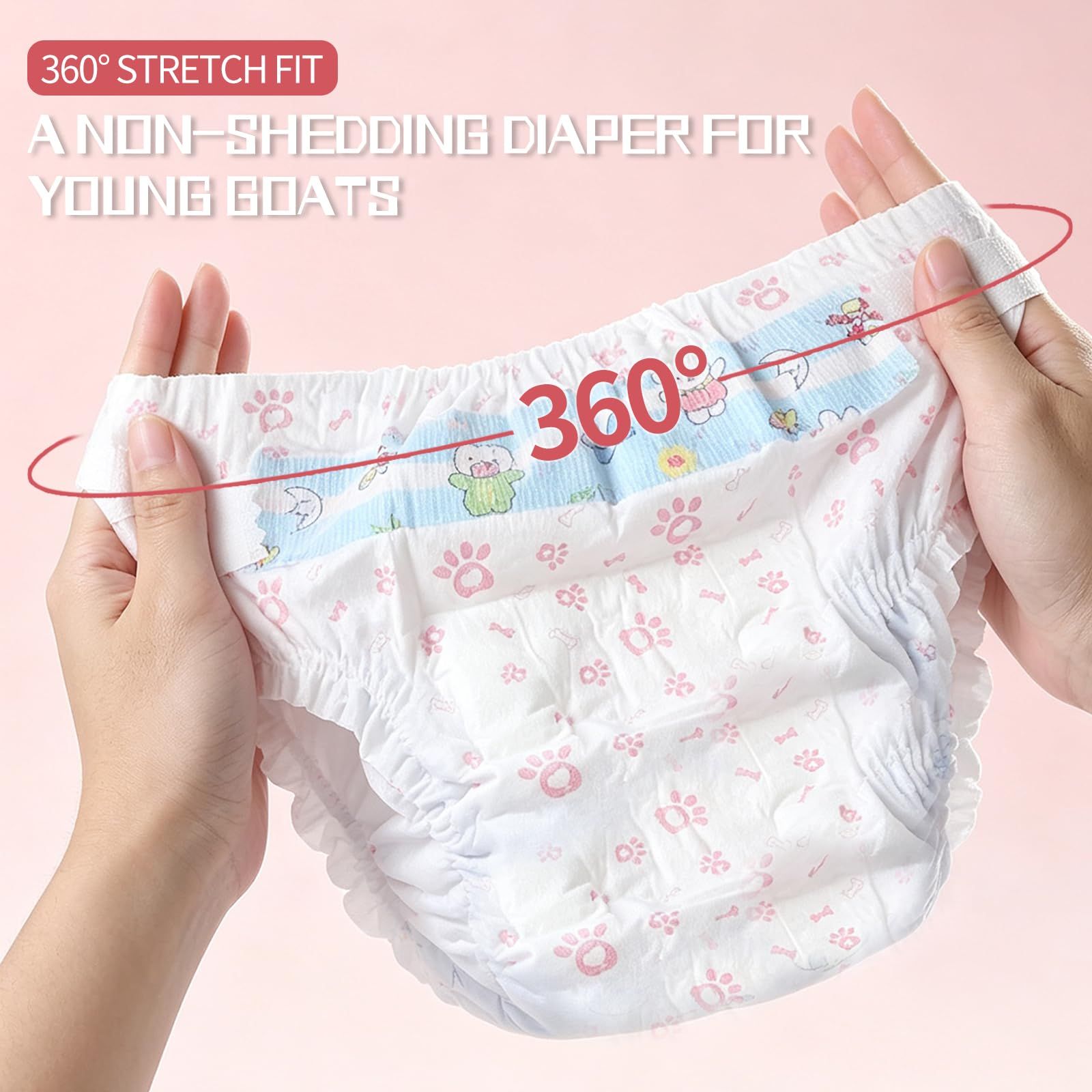 Pet Diapers for Female Dogs, Pink, XXS image 5