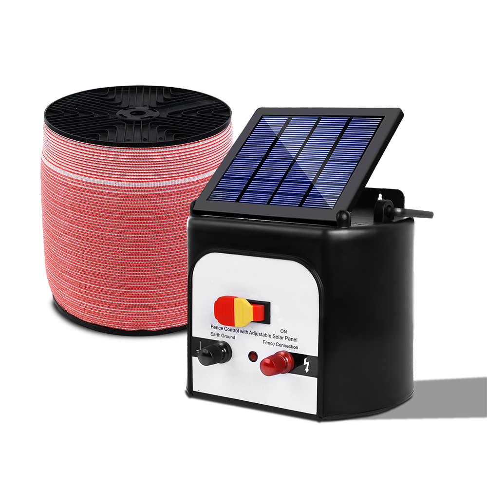 Giantz Fence Energiser 8KM Solar Powered Electric 1200M Poly Tape image 3