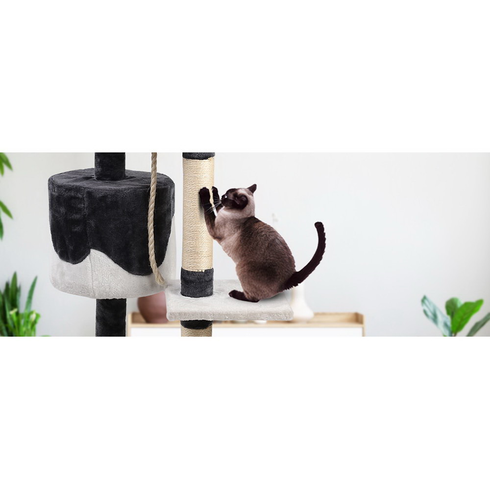i.Pet Cat Tree 112cm Tower Scratching Post Scratcher Wood Condo House Furniture image 6