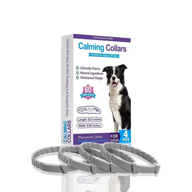 4 Pack Grey Dog Calming Collar 62cm