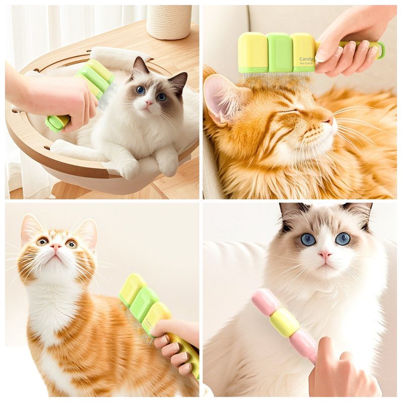 Pet Comb, Universal for Cats & Dogs, Dense Pin Comb for Tangles & Loose Fur—Pink image 5