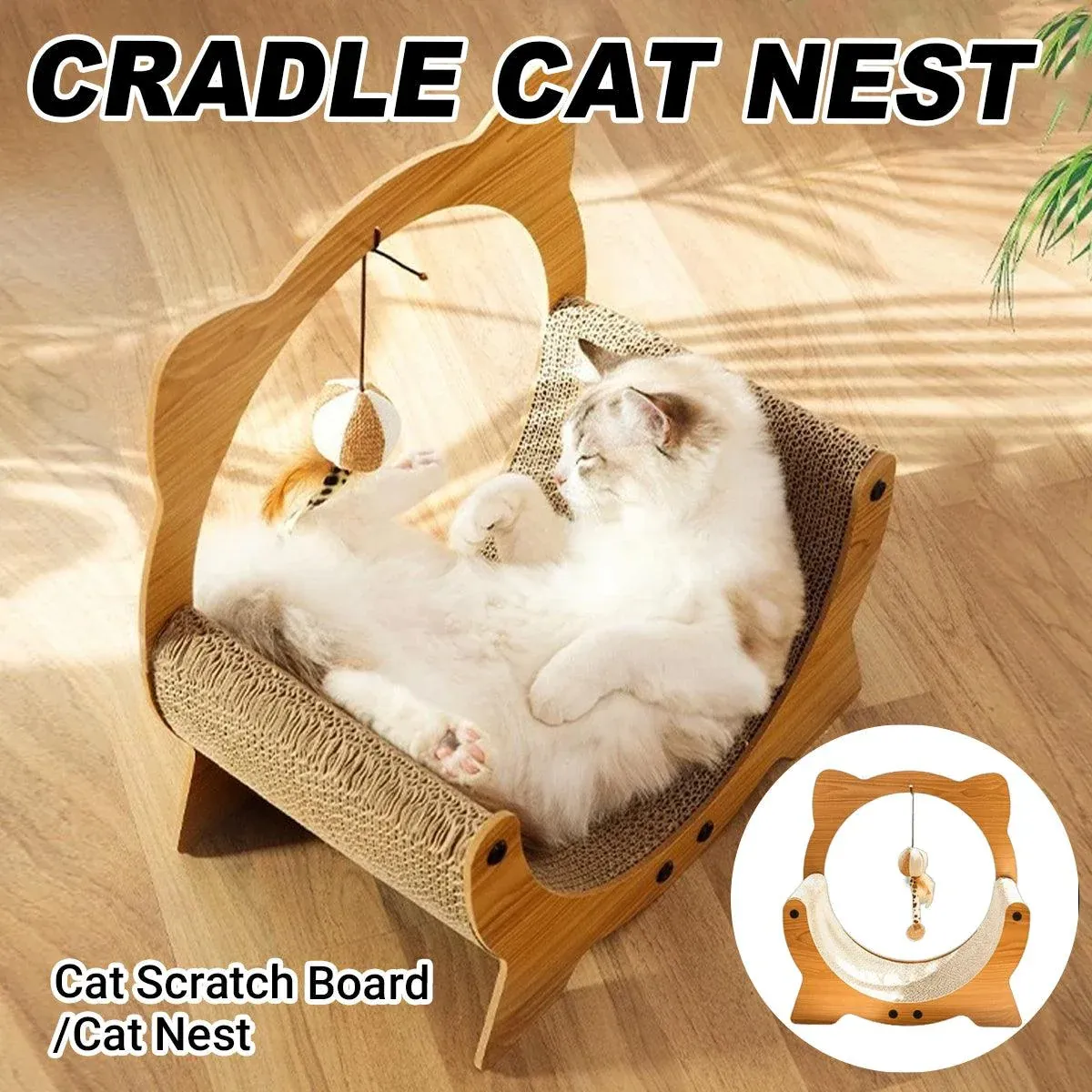 2in1 Cat Nest Scratching Board Claw Sharpening Bed for Cats Pet Furniture image 13