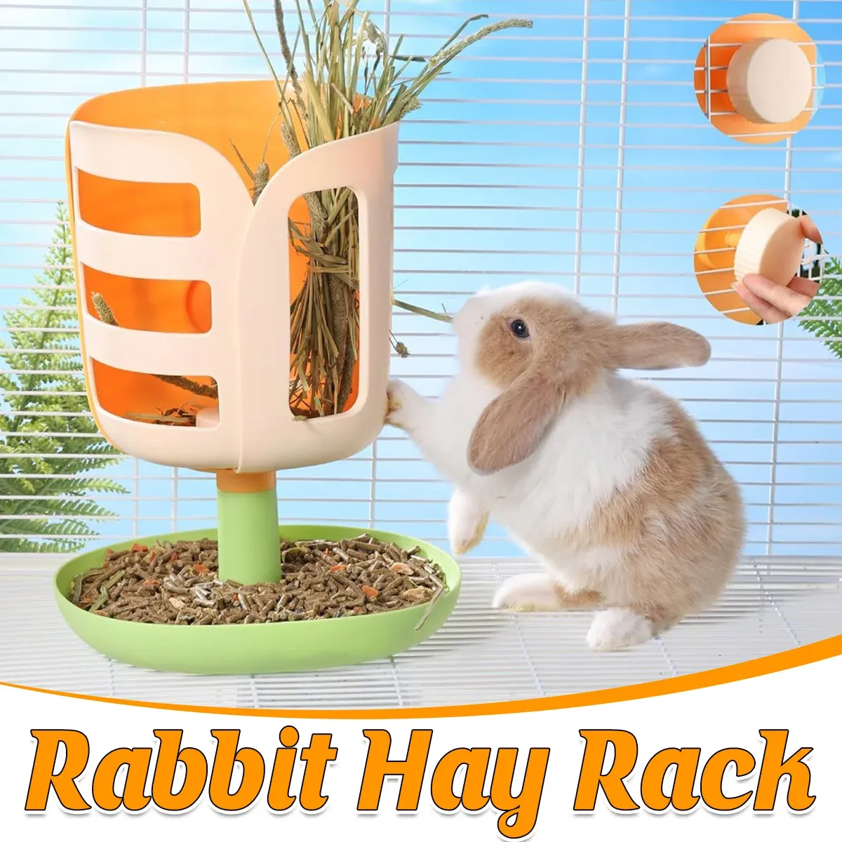 Rabbit Hay Rack Feeder Hay Bowl Food Container Anti Waste Easy Clean Durable image 13