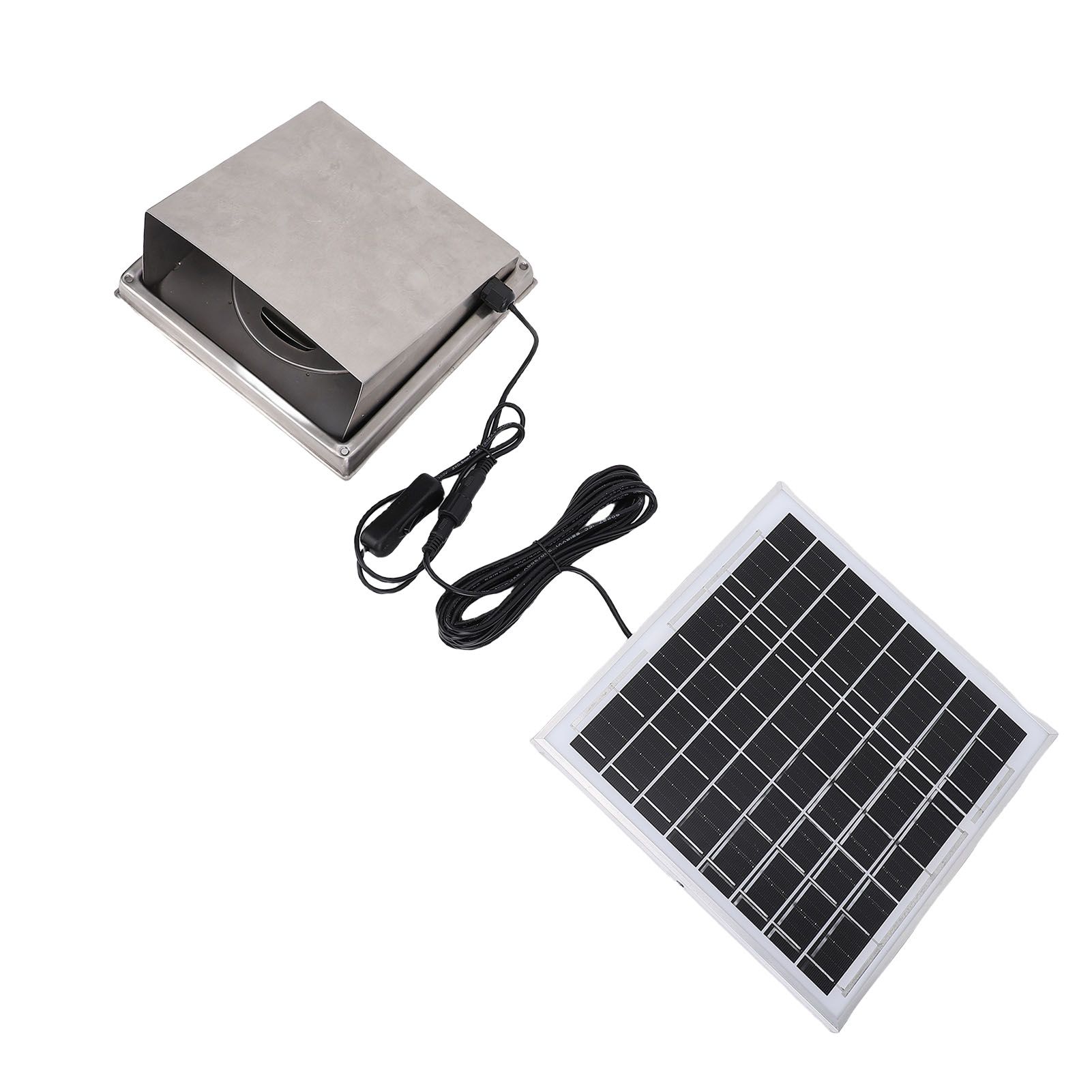 Solar Panel Fan Kit Stainless Steel Rain Hood Exhaust Fan 8W Solar Panel for Kitchen… image 8