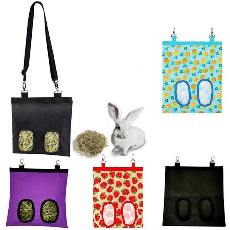 Hay Bag Guinea Pig Rabbit Feeding Bag Animal Hay Feeder Bag Hanging Feeder - Red image 5