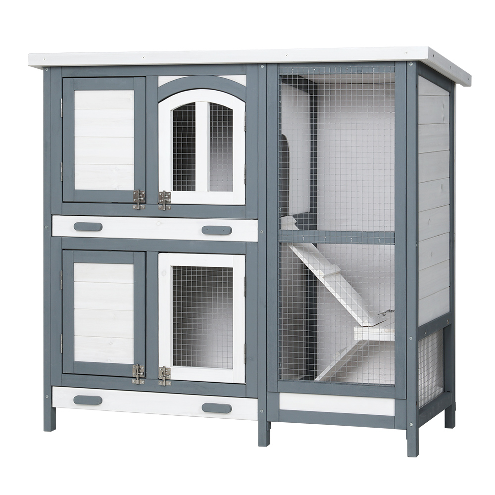 i.Pet Rabbit Hutch Chicken Coop 98cm x 45cm x 92cm Chicken Coop Large Wooden House Run… image 7