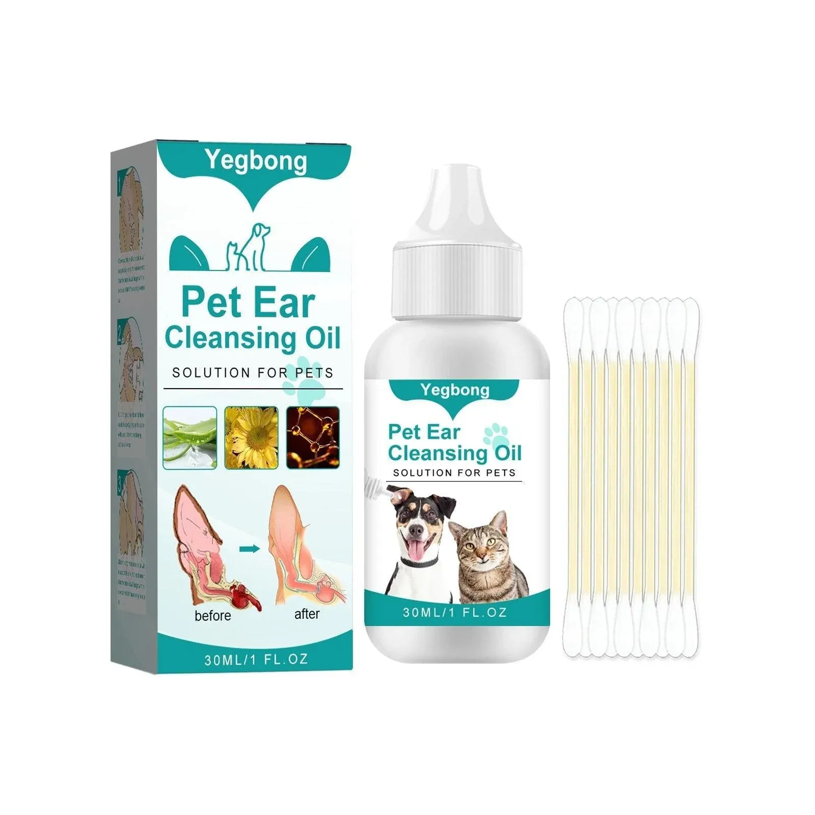 Pet Ear Cleaning Oil for Cats Dogs Deodorize Clean Ears Universal Ear Care Oil image 2