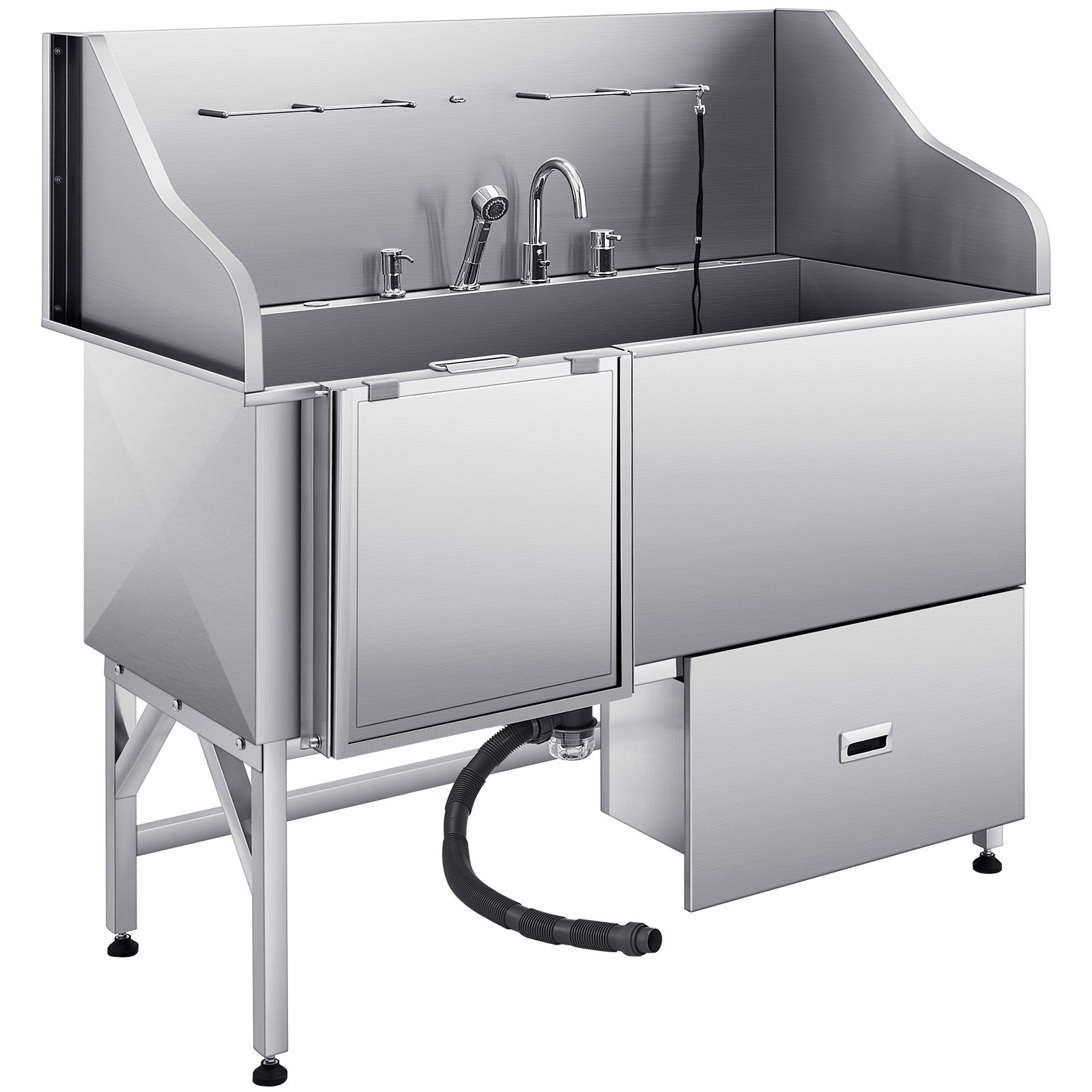 155 cm Dog Grooming Bath Tub Stainless Steel w Ramp Water Filter Left image 11
