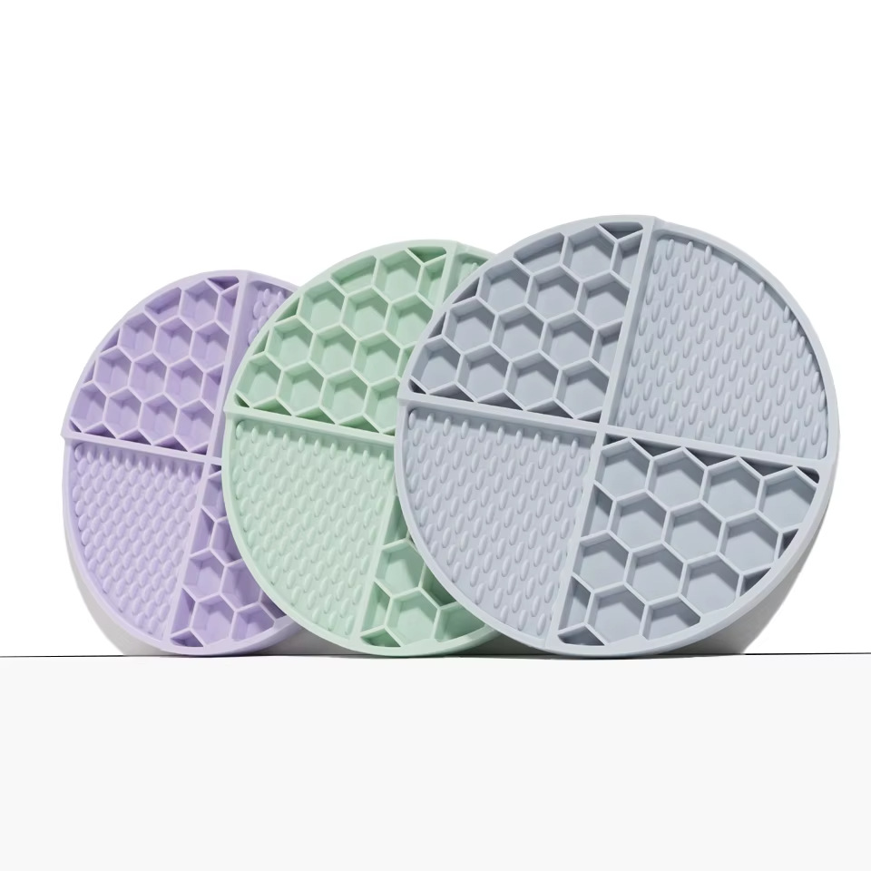 2 Pcs Pink Honeycomb Pet Slow Feeder Bowl - Anti-Choke Silicone Lick Mat with Suction… image 7