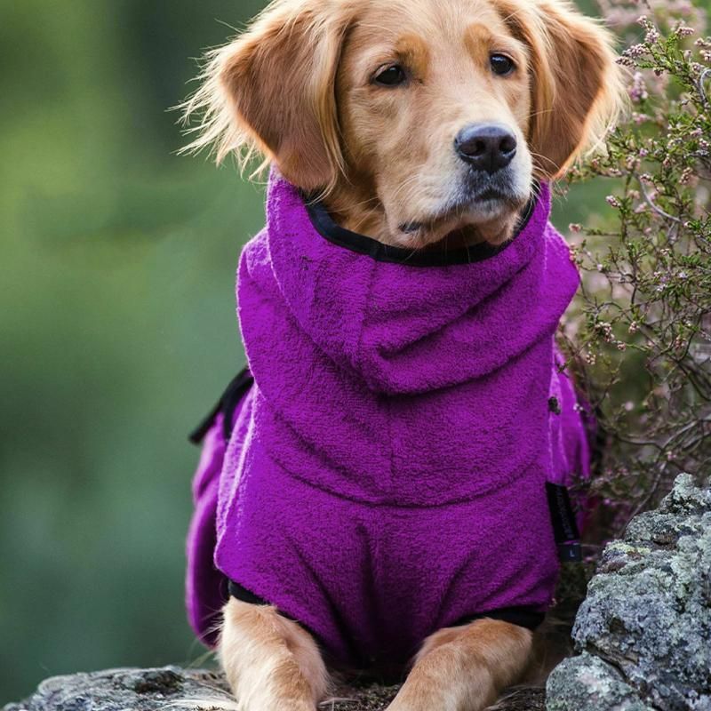 Dog Puppy HoodiesJacket Solid Coat Pet Winter Soft Warm Clothes S-5XL Purple - 2XL image 9