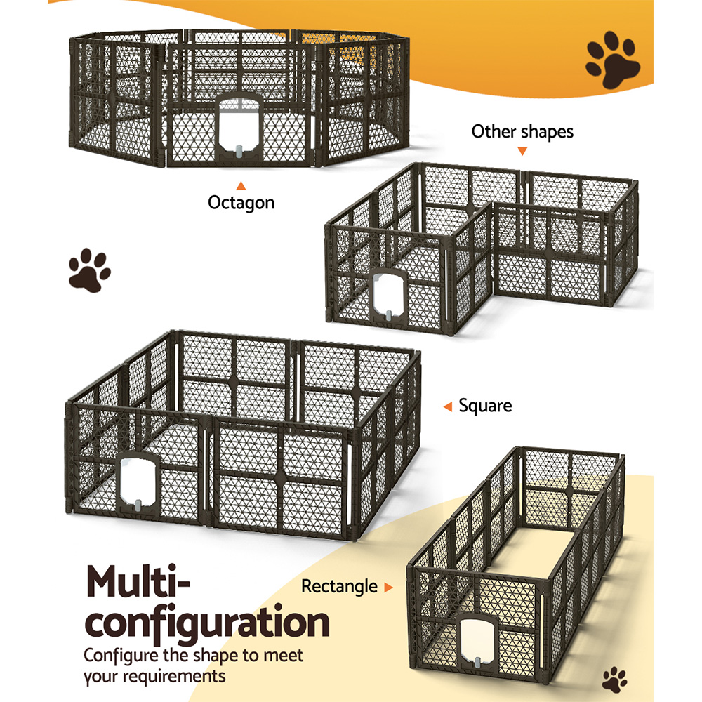 i.Pet Dog Playpen Enclosure 8 Panel Pet Fence Plastic Play Pen image 6