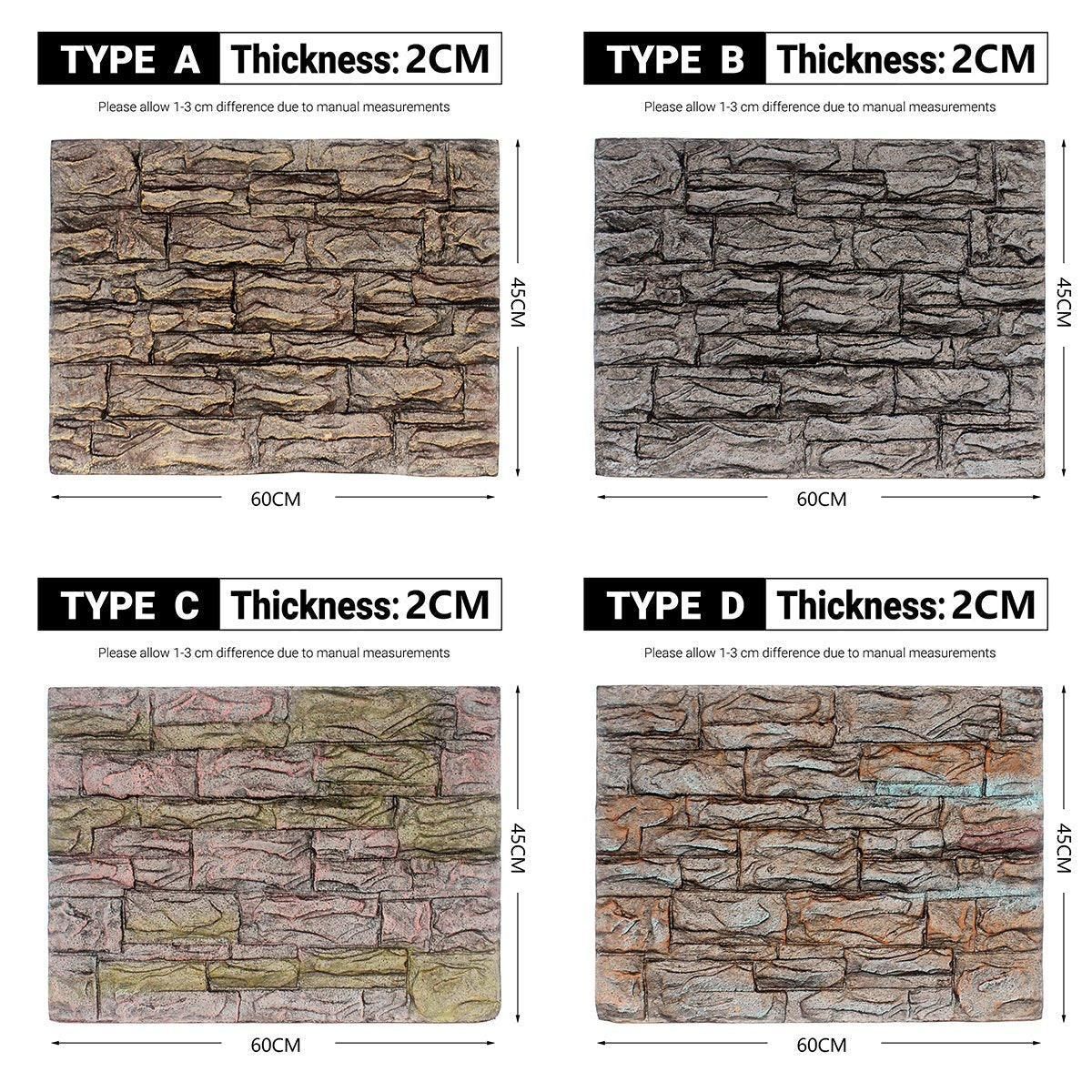 Pet Reptile Tank Board 3D Foam Backgrounds and Habitat Decoration 9 Styles - B image 12