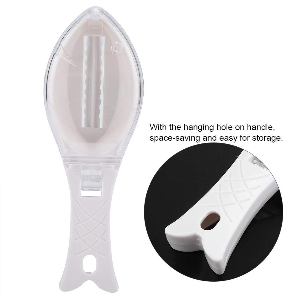 Quick Fish Scale Removal Brush Kitchen Fish Scale Planer Plastic Scraper…, White image 5