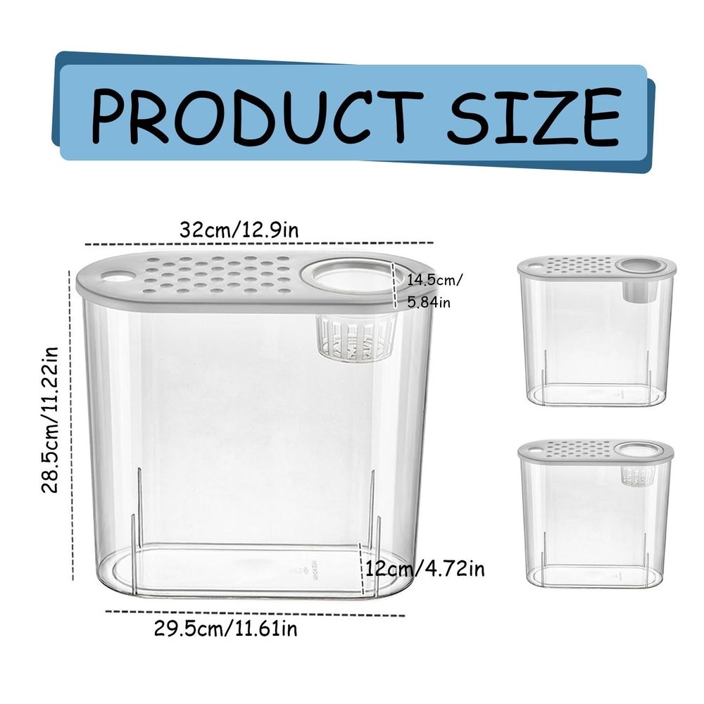 Desktop Small Fish Tank 11.6'x4.7'x11.2' Plastic Fish Tank image 3