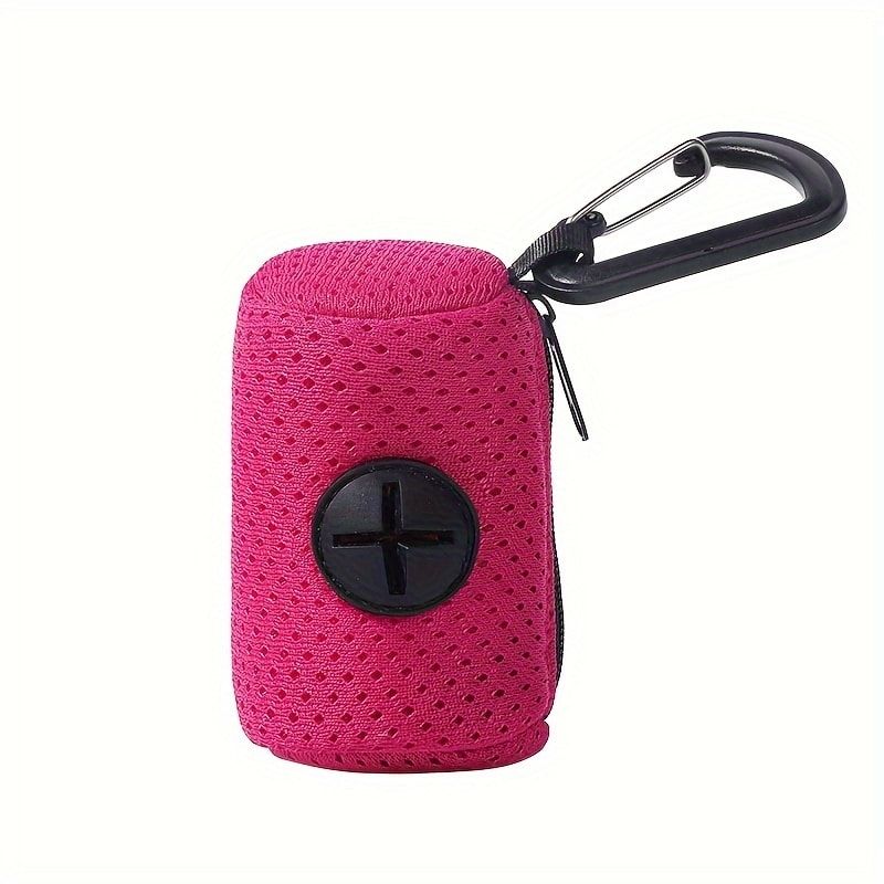 Portable Poop Bag Holder Dispenser for Dog Walking – Mesh Roll Bag Storage Case…, Pink image 10