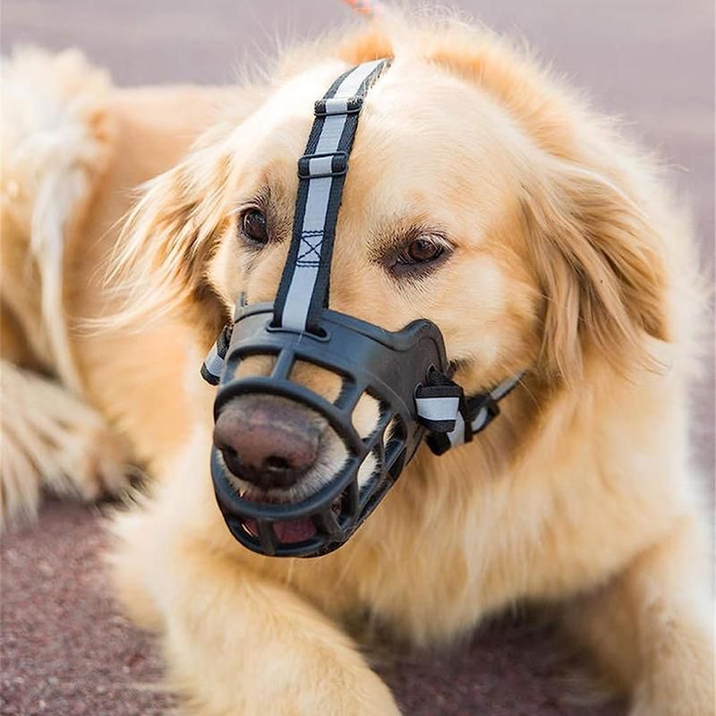 6 Sizes Adjustable Pet Dog No Bite Silicone Basket Muzzle Cage Mouth Mesh Cover - 1# image 10