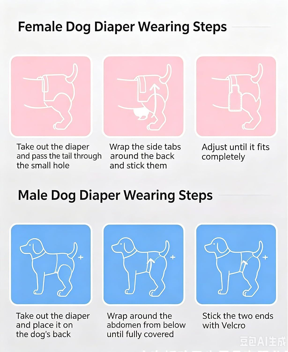 Pet Diapers for Female Dogs, Pink, XXS image 7