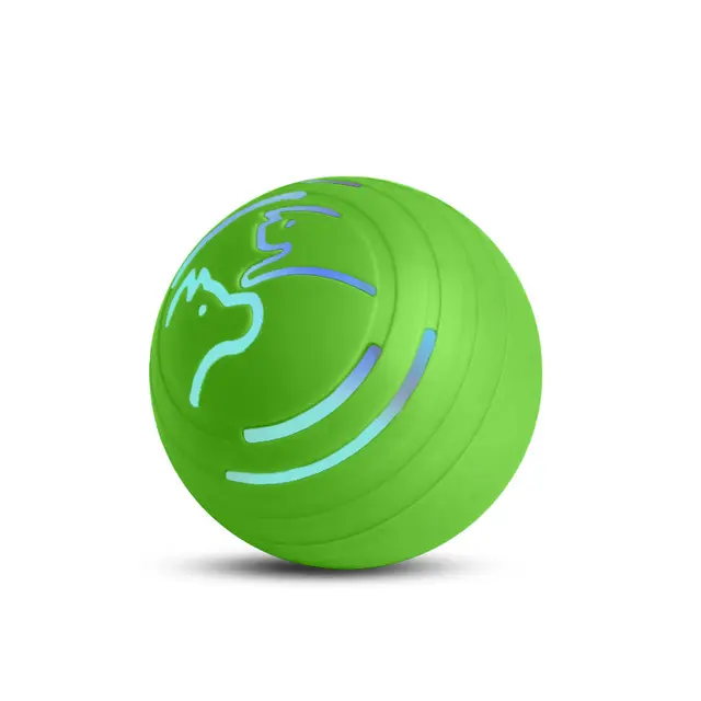 2PCS Green Rechargeable Automatic Jumping Pet Toy Ball - Interactive Smart Play Ball…