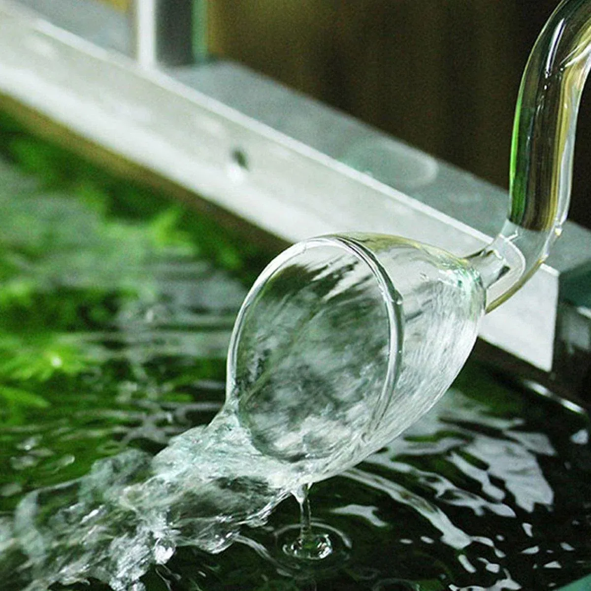 Aquarium Glass Inlet Outlet Pipe Fish Tank Filter Oil Film Remover Plant Holder - Lily… image 11