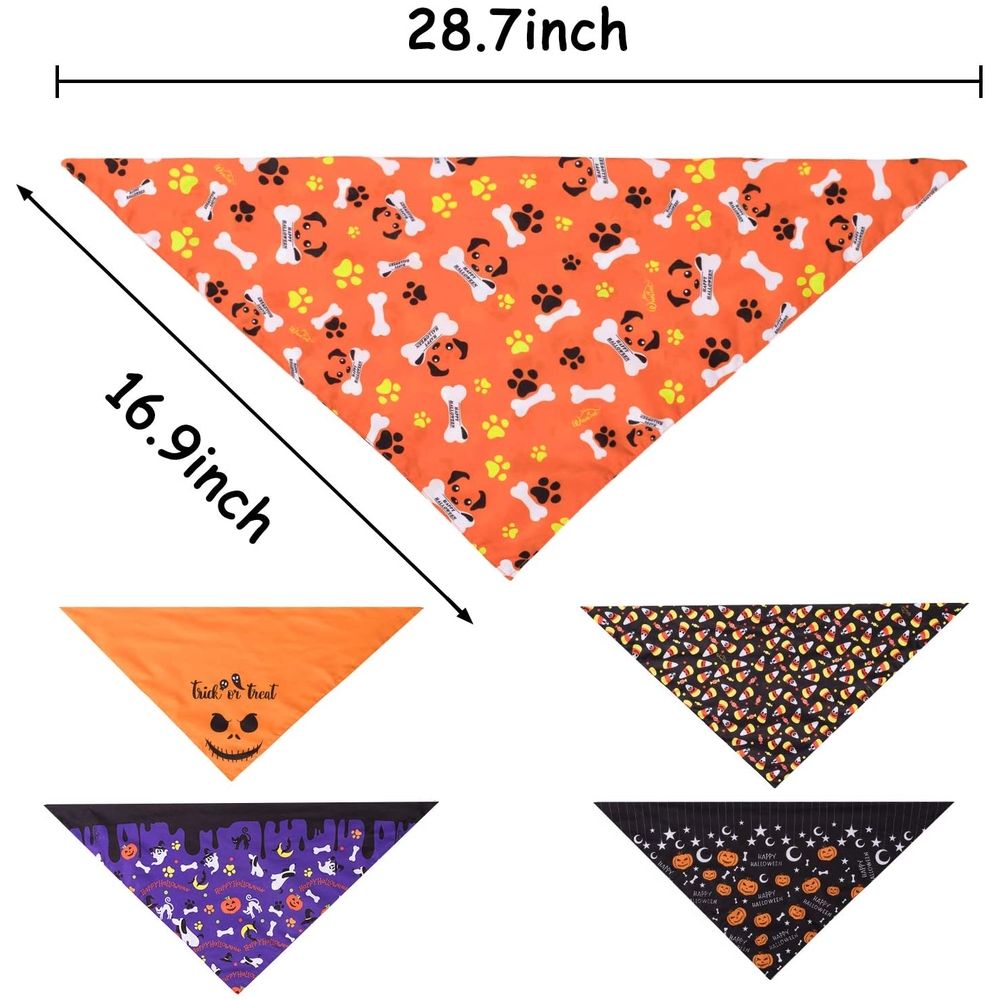 5 Pack Halloween Dog Bandanas, Medium image 2