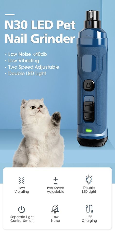 YES4PETS Electric Pet Dog Cat Quiet Nail Grinder Clipper Cutter Grooming Trimmer image 6