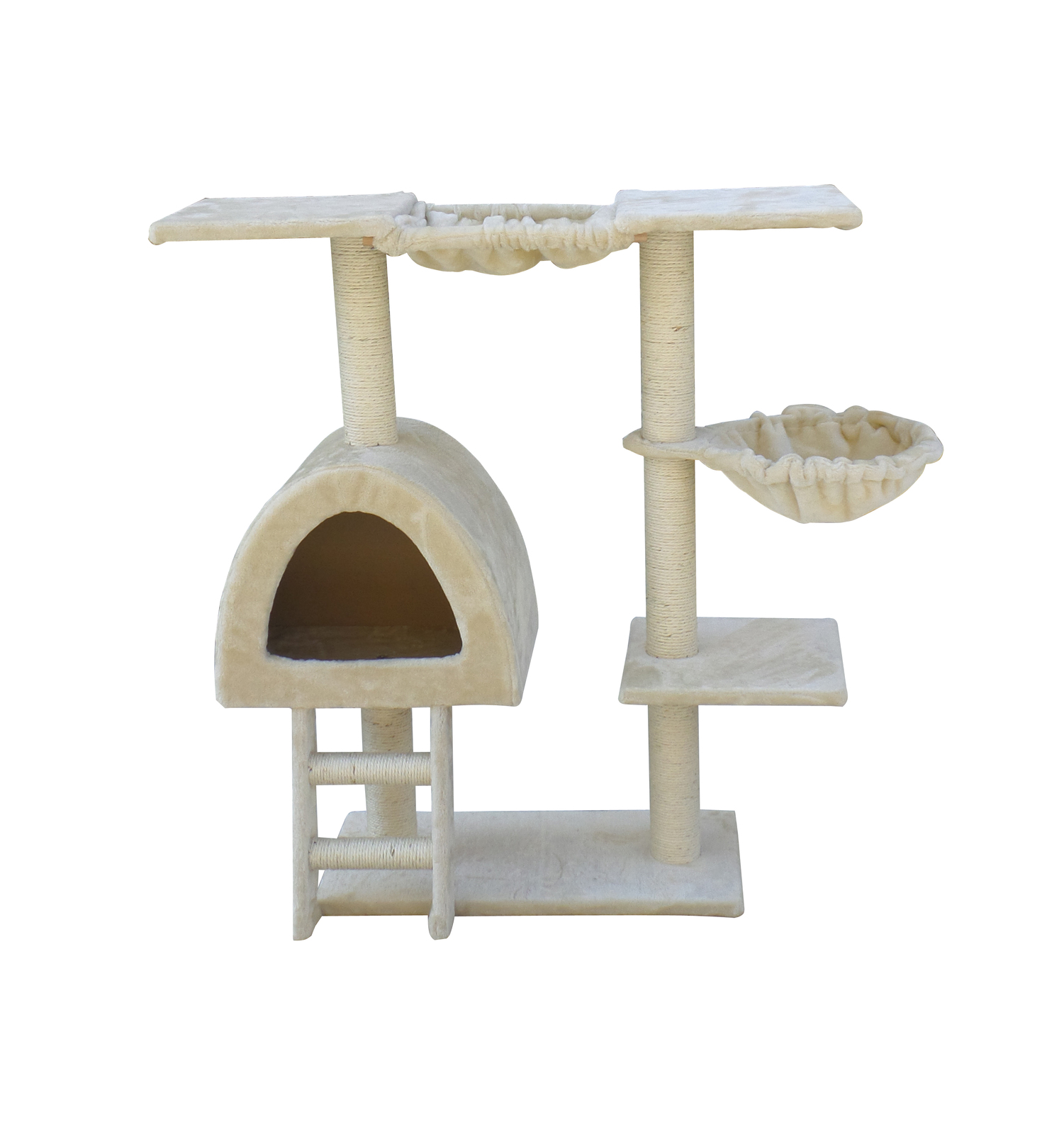 YES4PETS 100 cm Beige Cat Scratching Post Tree Scratcher House image 3