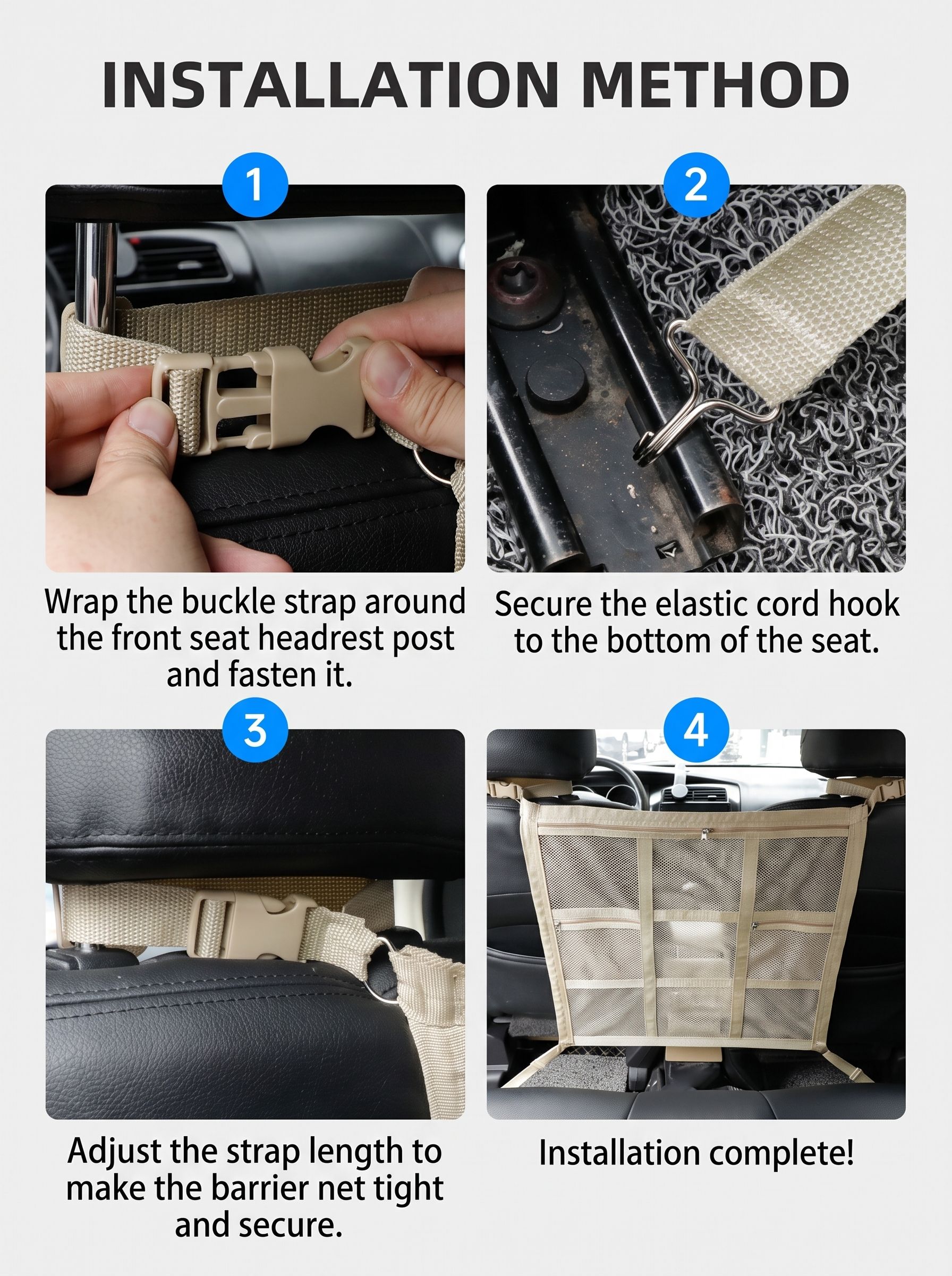 Car Pet Barrier Net for Front Seat Gap image 11