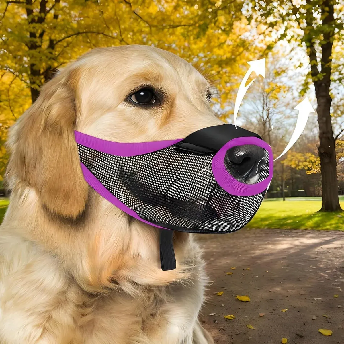 Pet Dog Breathable Lightweight Muzzle Face Mask Prevent Dogs Biting People Use - XL image 13