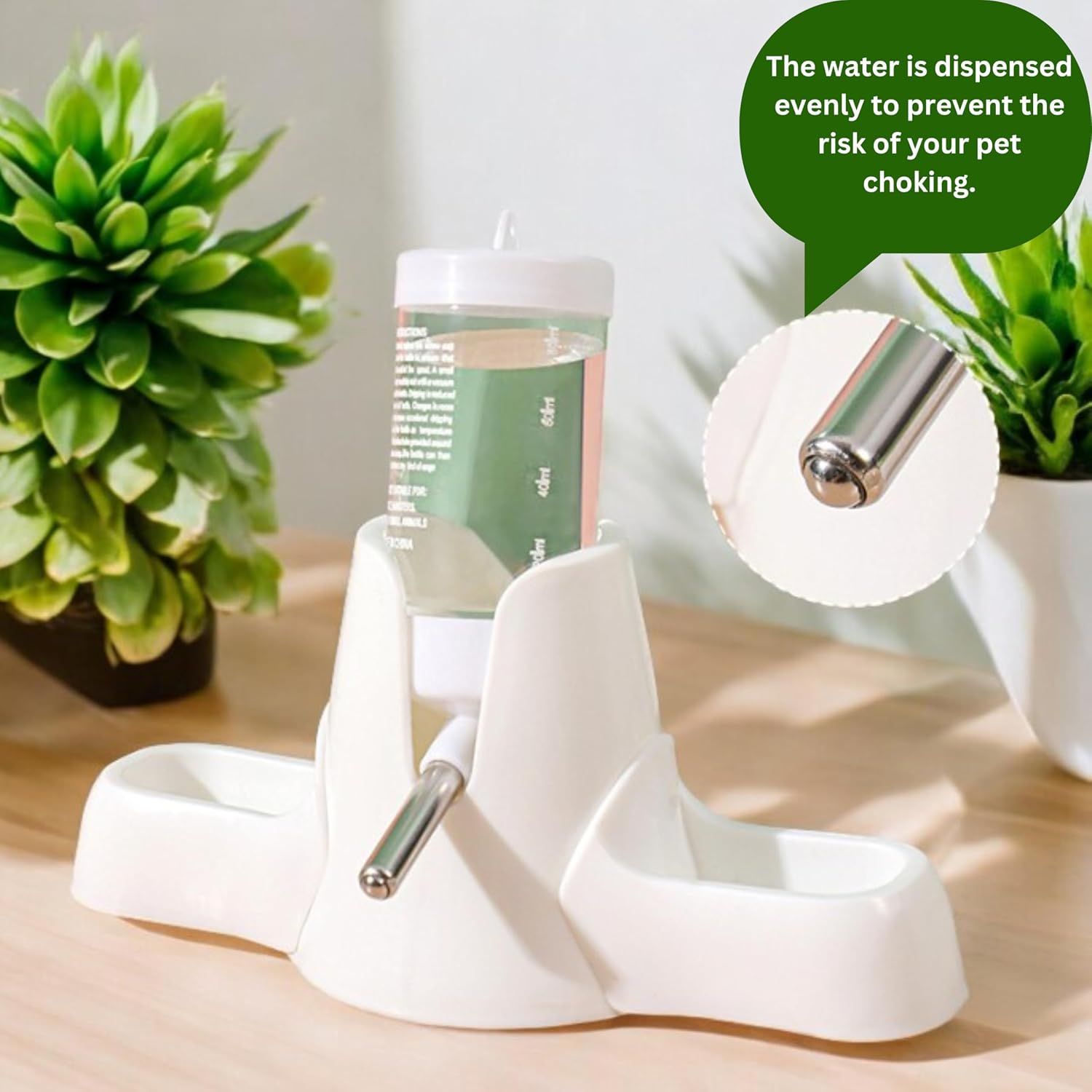 1 Piece Hamster Water Bottle 3 in 1 with Food Bowl, 80 ml image 2