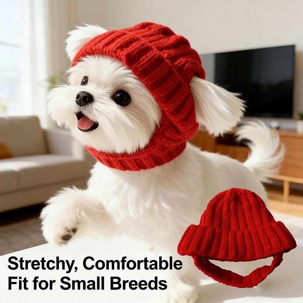 Dog Winter Hat with Ear Flap Holes image 2