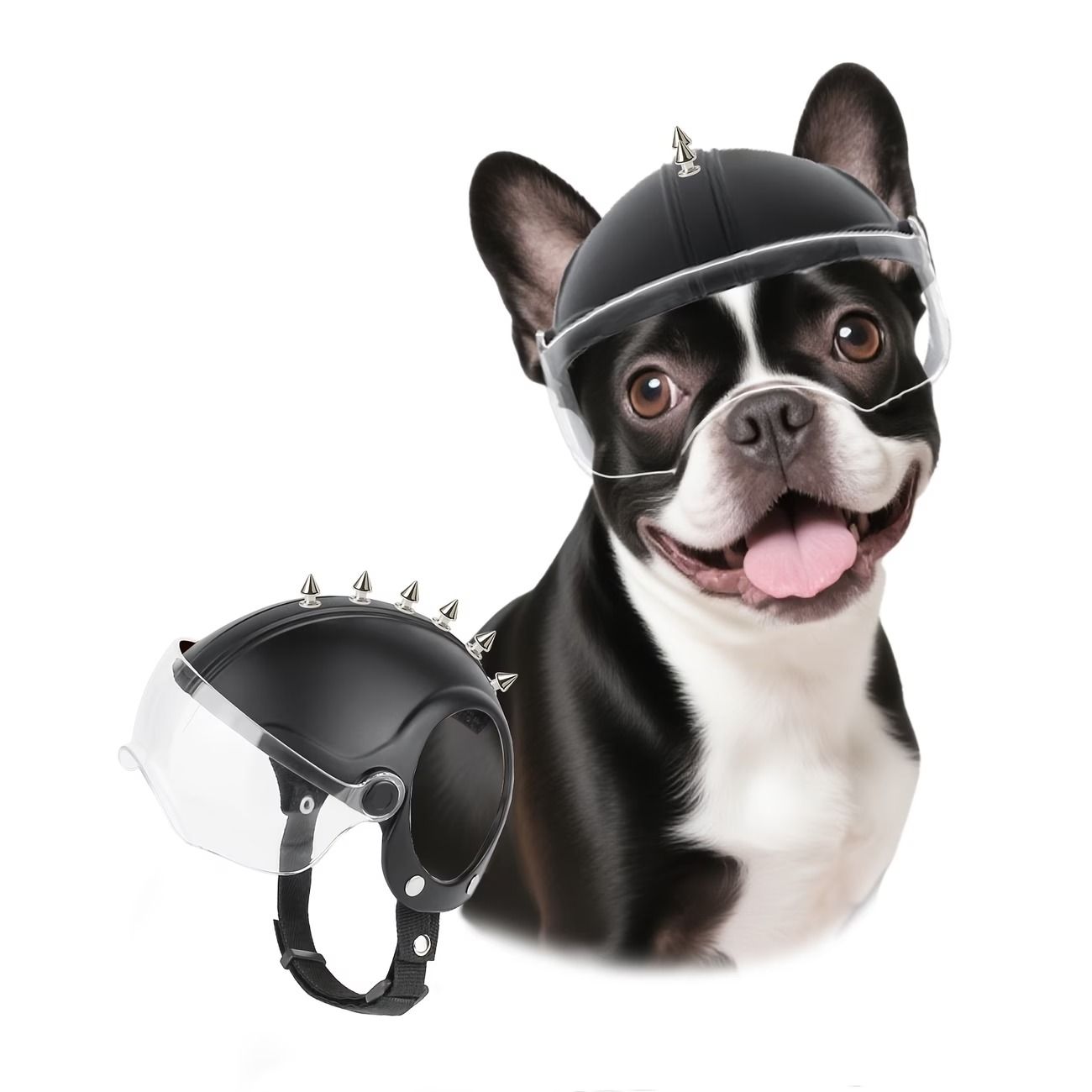 New Pet Goggles Helmet Glasses 2-in-1 Motorcycle Cap Punk ABS UV Protection Breathable… image 3