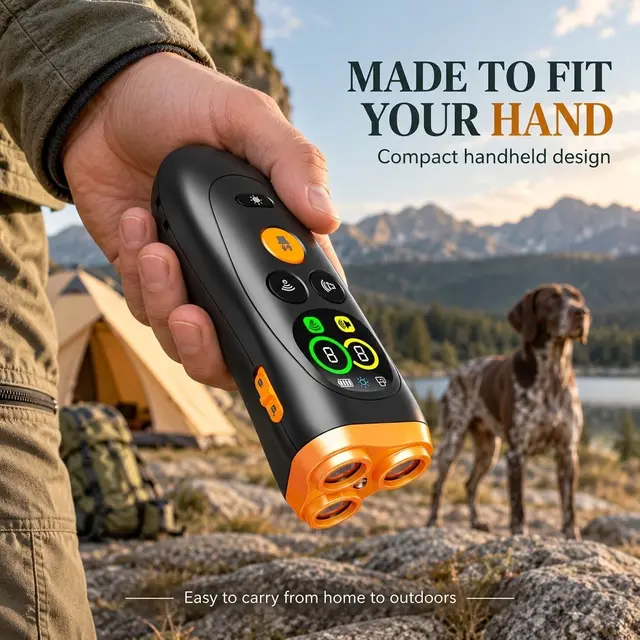Outdoor Ultrasonic Dog Trainer – 1200mAh Rechargeable.*black
