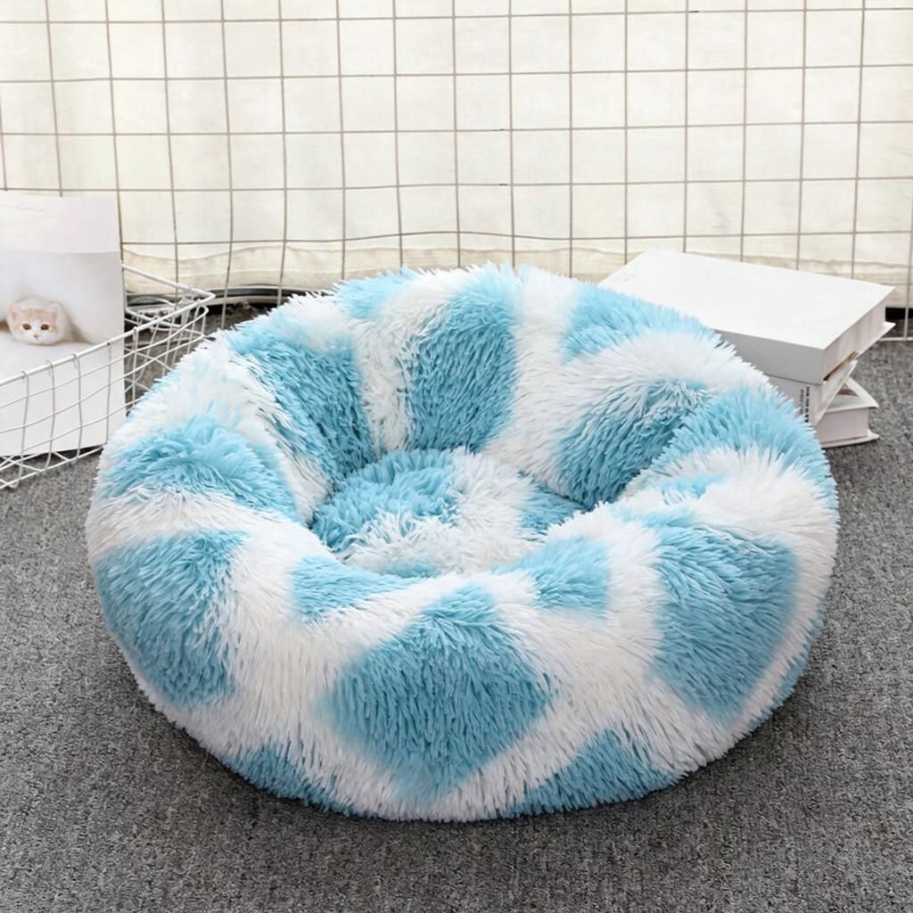 Giant Circular Faux-Fur Nest for Big Pups & Senior Cats