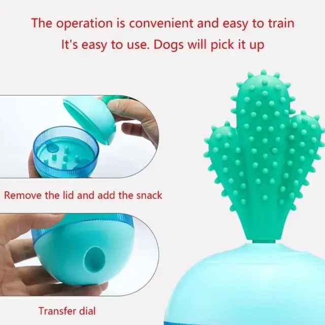 Dog Treat Dispenser Toy Interactive Dog Ball, Blue