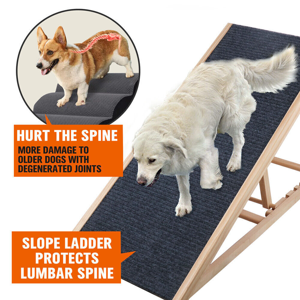 VaKa 70cm Foldable Dog Pet Ramp Adjustable Height Dogs Stairs For Bed Sofa 82006 image 3