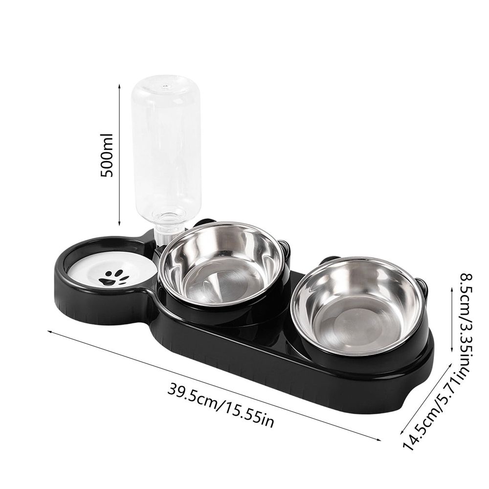 Blue 2 In 1 Stainless Steel Pet Bowl Inclined 15 Degree Neck Protection Detachable Non… image 3