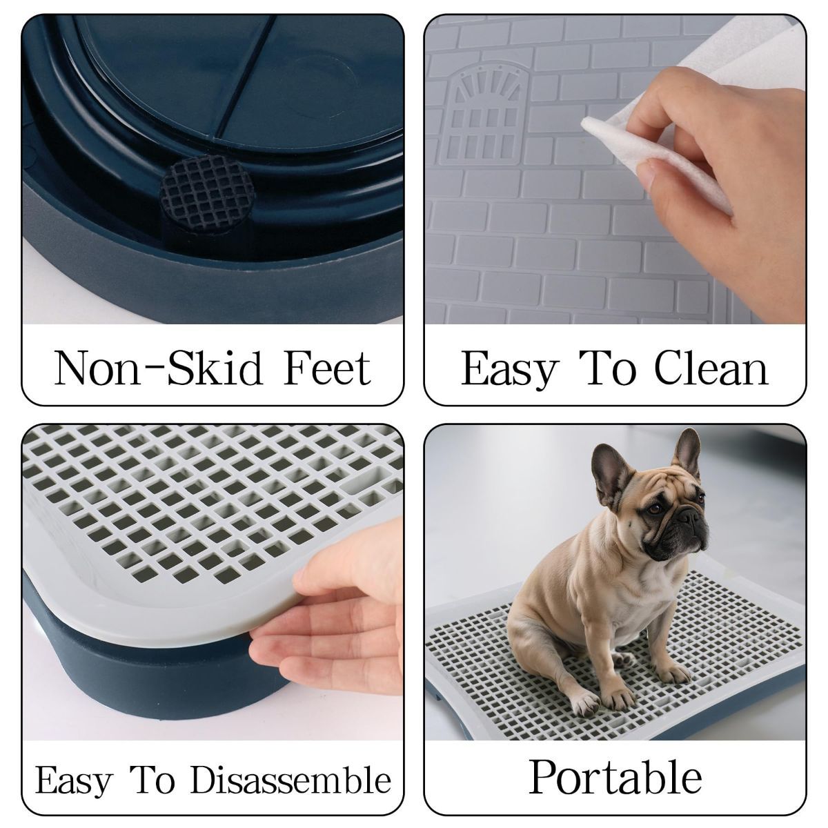 Dog Pee Pad Holder with Pee Pads, Blue image 3