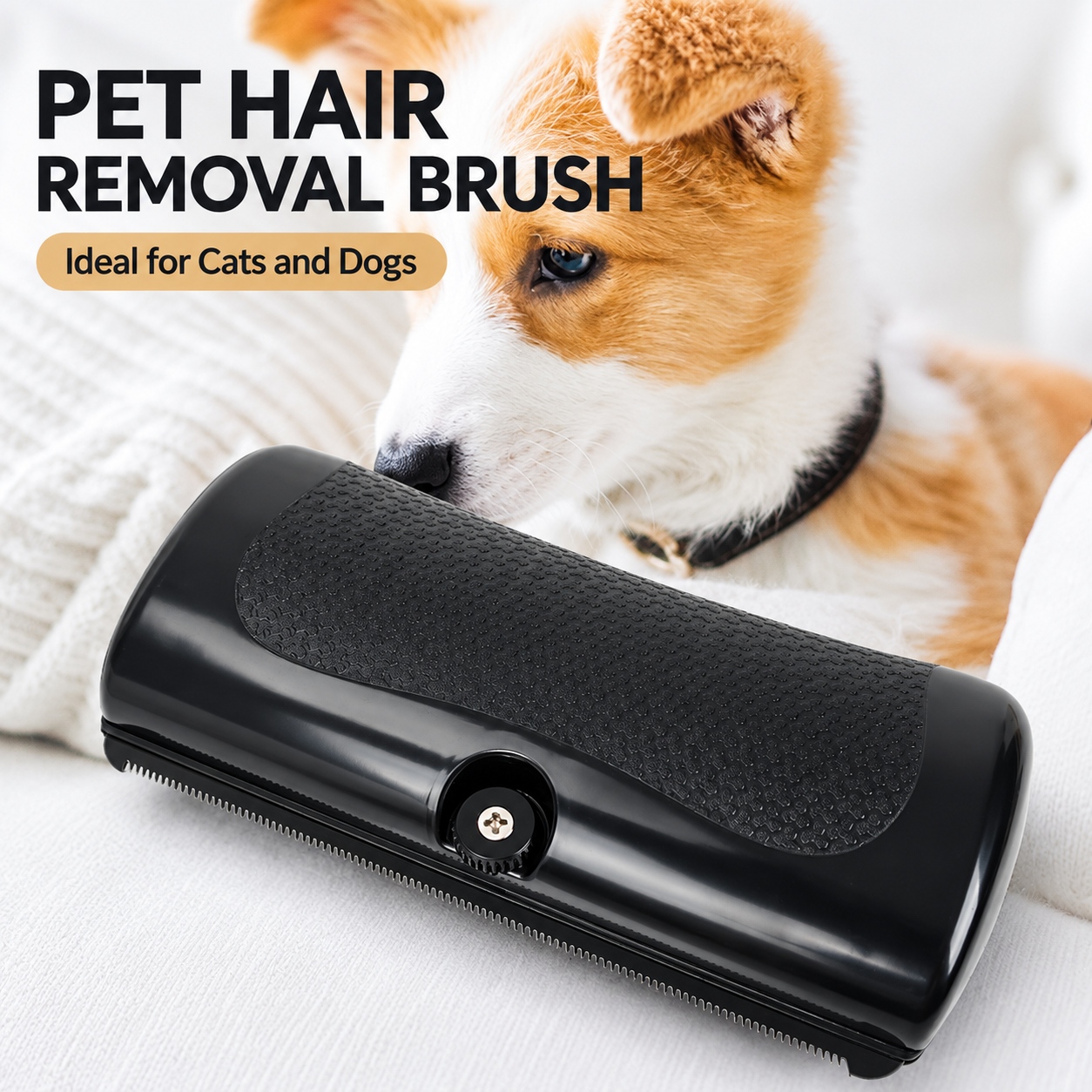 Pet Shedding Blade - Steel Serrated Grooming Comb – Non Slip Grip image 2