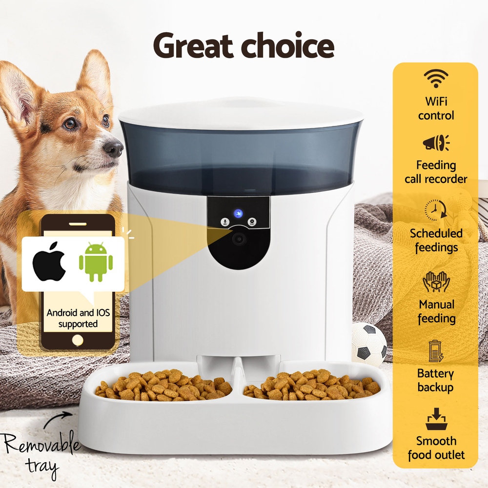 i.Pet Automatic Pet Feeder Dog Cat Camera Wifi Smart Food Dispenser Timer 7L APP image 4