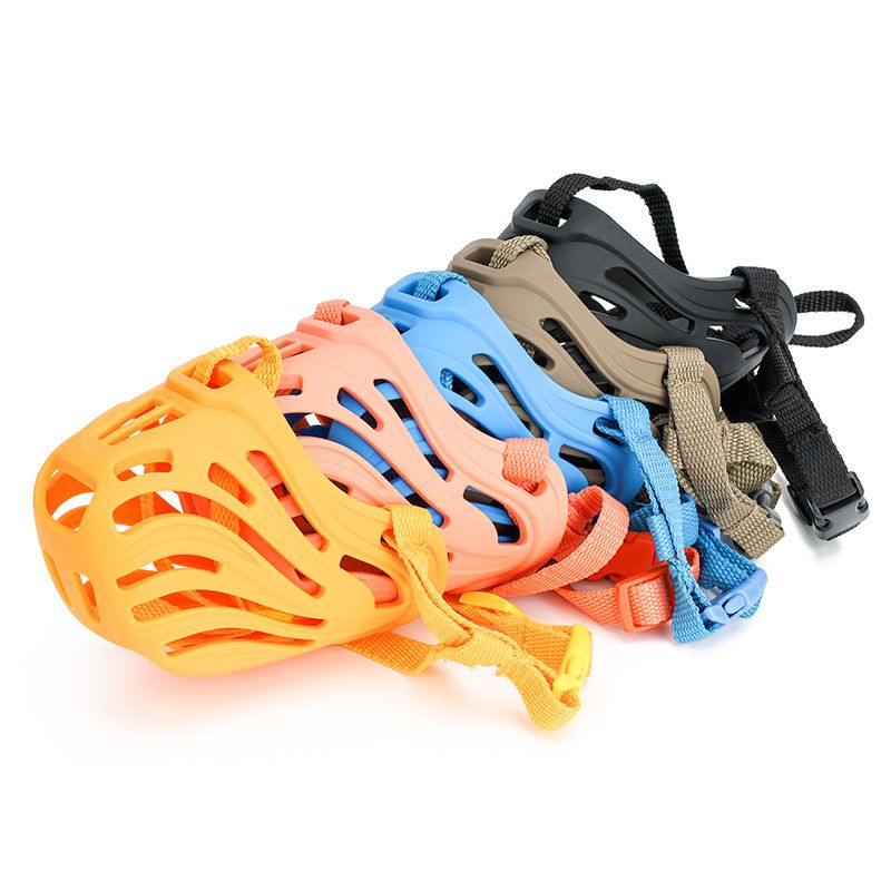 Soft Silicone Dog Muzzle with Adjustable Nylon Straps image 11