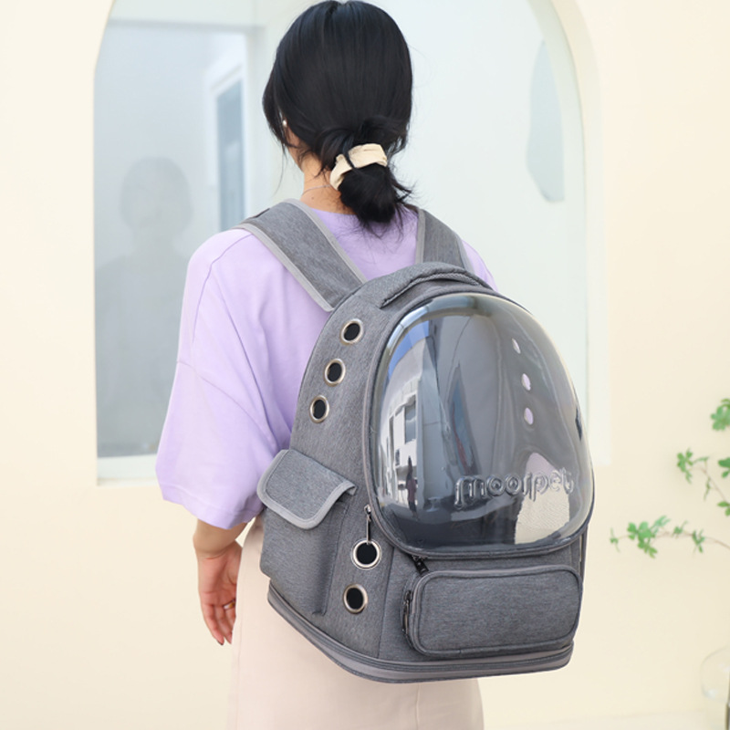 Spacious Pet Carrier with Ventilation System & Water-Resistant Design, Grey image 2