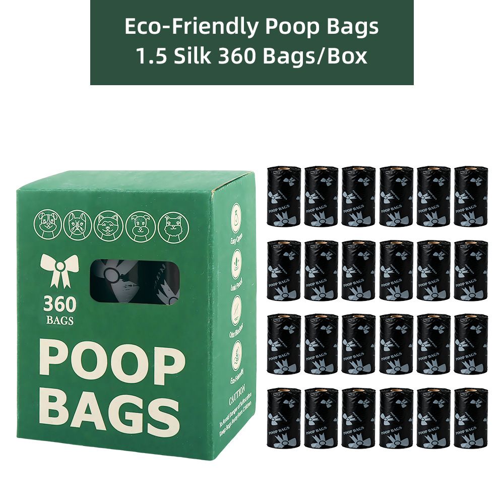 Black Thickened Dog Poop Bags 360 Pack - 24 Rolls, 22 × 30cm