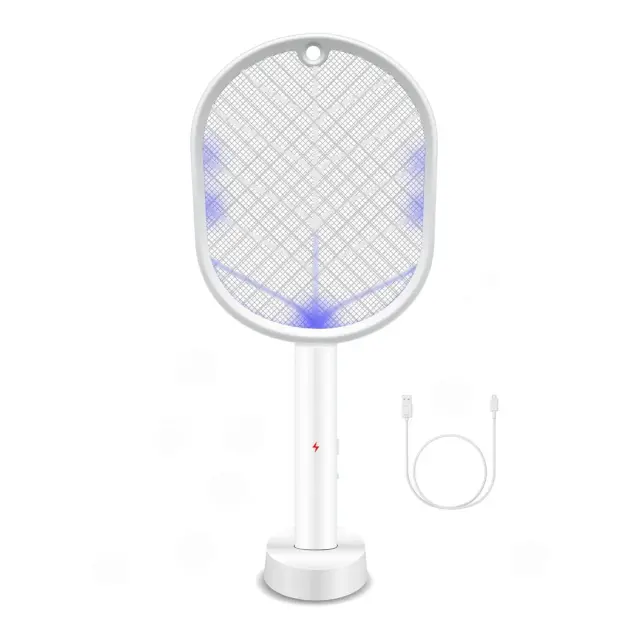 Tooleroo Electric Fly Swatter 2in1 Rechargeable Bug Mosquito Zapper Racket