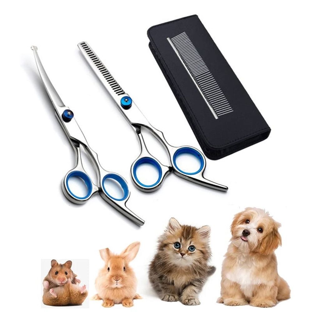 4Pcs/set Safety Pet Grooming Scissors Round Head Professional Stainless…, 4 Piece