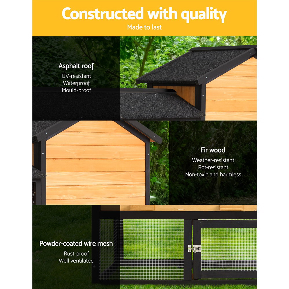 i.Pet Chicken Coop Rabbit Hutch 165cm x 43cm x 86cm Chicken Coop Large Run House Cage… image 4