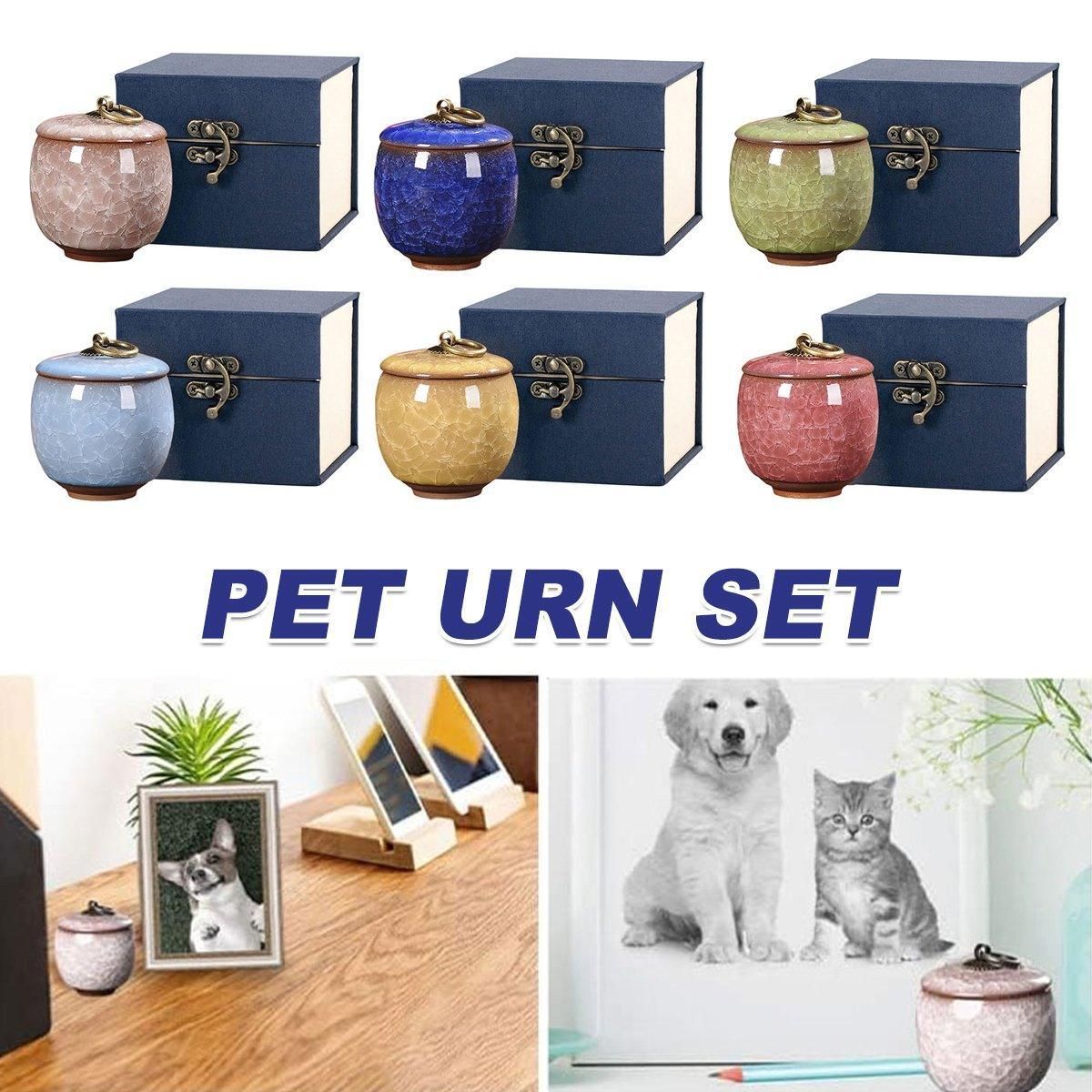 Small Pet Urn for Ashes Memorial Keepsake Urns for Dog Cat Cremation Remains - White image 2