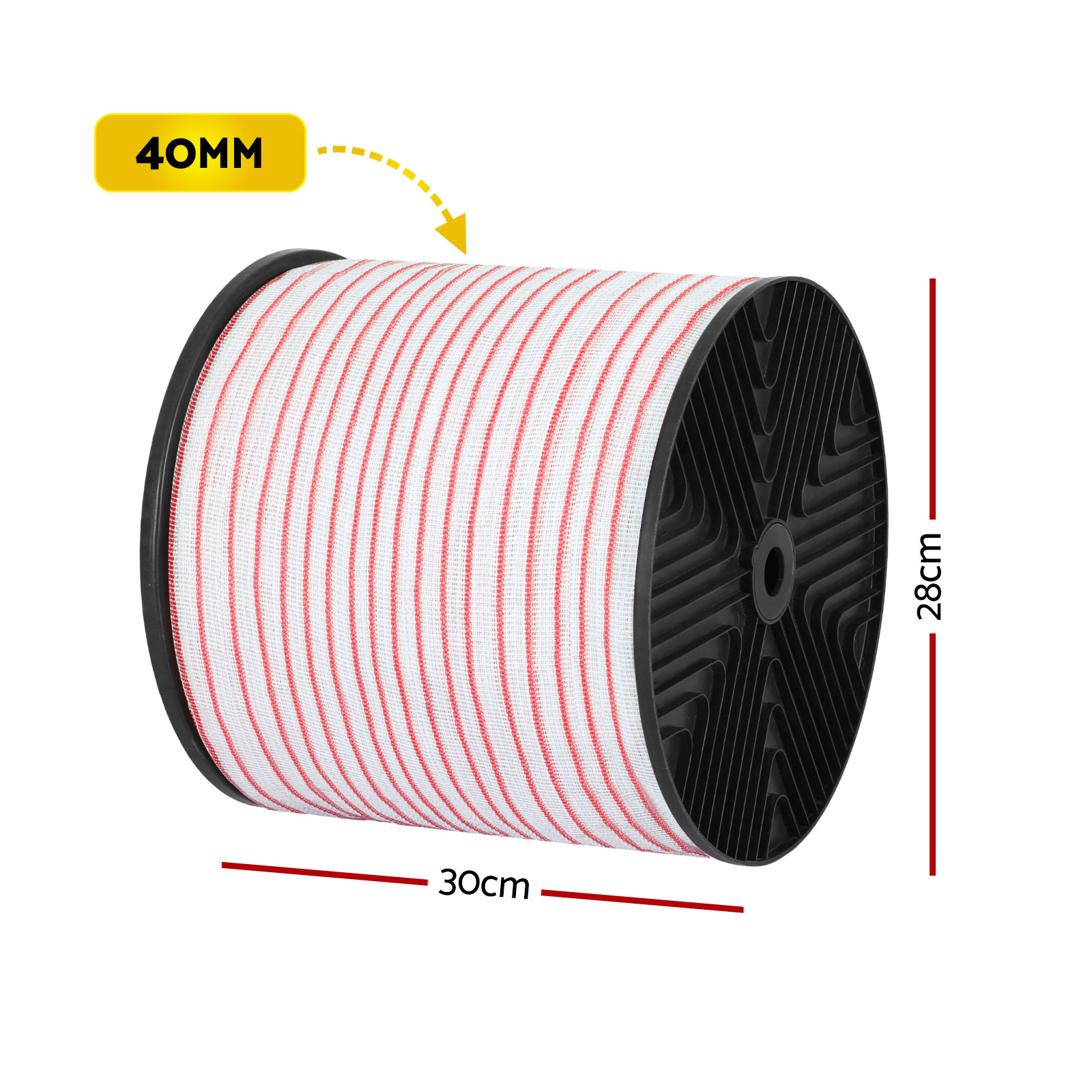 Giantz Electric Fence Tape Polytape 400M Electric Fence Wire Red White image 7