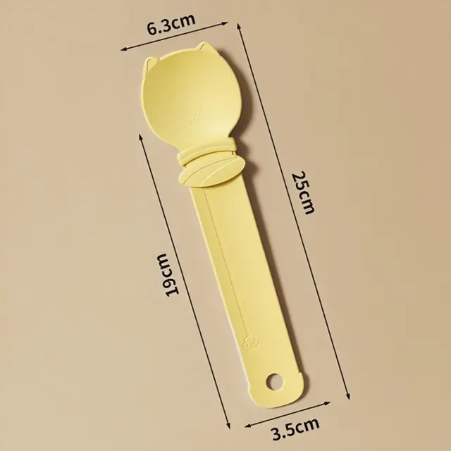 Cat Treat Spoon, Squeezer for Cat Puree Snacks, Cat Strip Feeding Spoon—Yellow