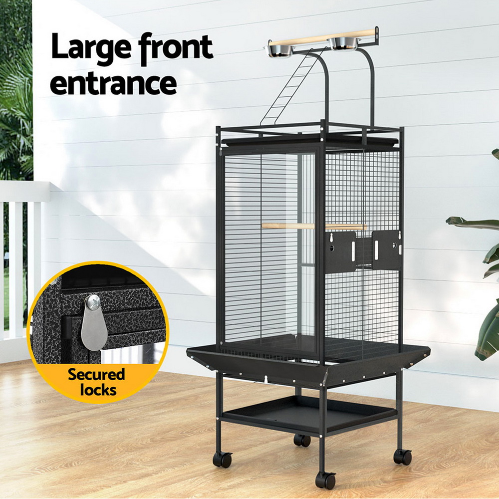 i.Pet Bird Cage Large Cages 155cm Parrot Aviary Stand-Alone Budgie Wheels Castor image 4