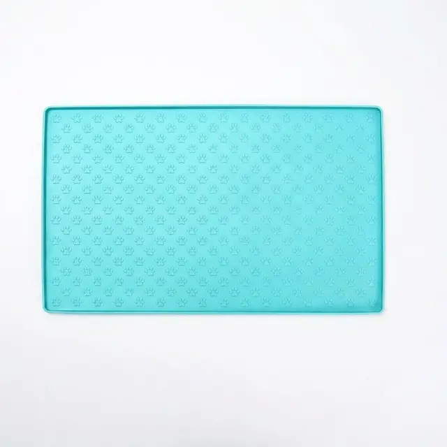 Whimsical Paw Print Silicone Pet Feeding Mat – Waterproof Non-Slip Cat and Dog Food…